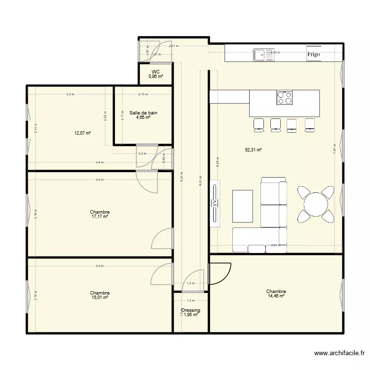 plan 3. Plan de 8  et 119 m²