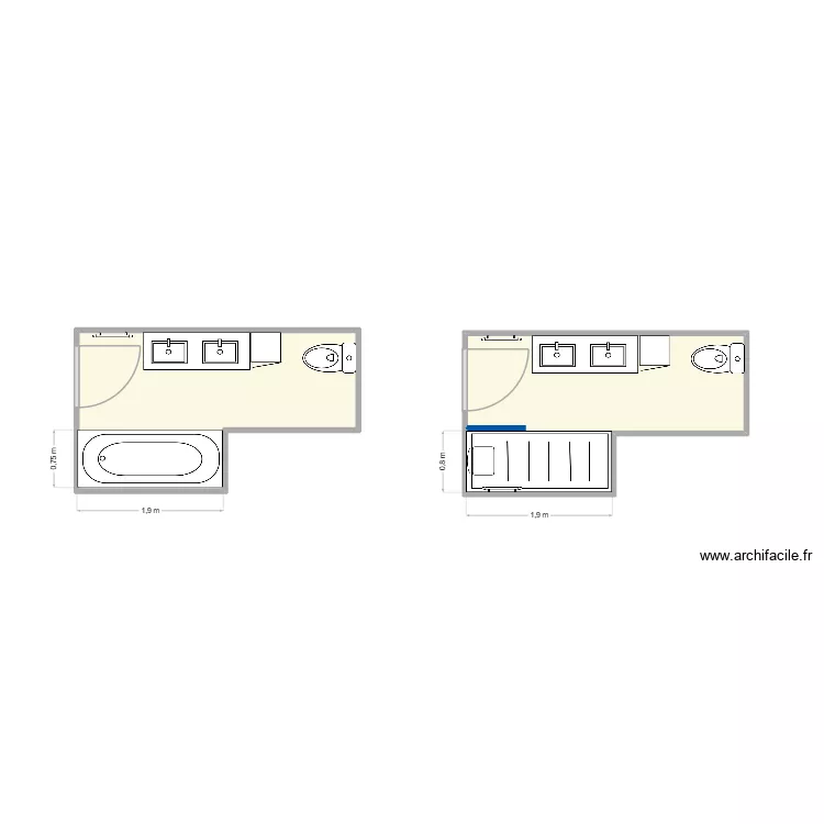 SD Moi. Plan de 2  et 12 m²