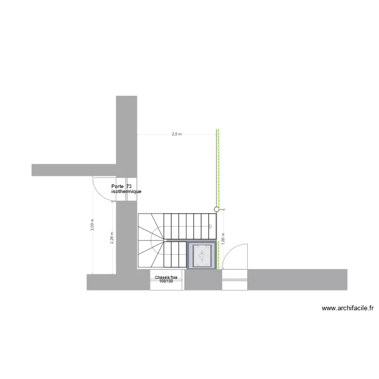 D&eacute;tail escalier. Plan de 