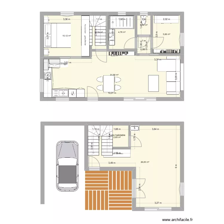 Maison montastruc. Plan de 8  et 86 m²