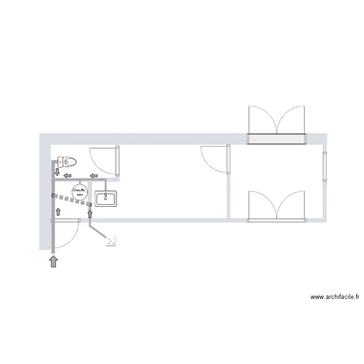 RT 25-060 TIC réseau EU/EV Sanitaire zone vestiaire. Plan de 0 pièce et 0 m2