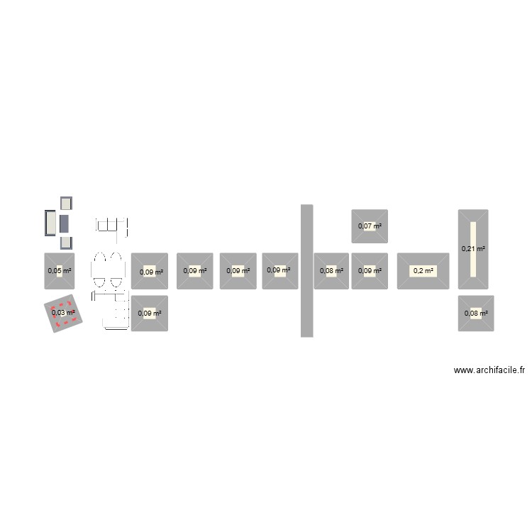 Plancher 2025. Plan de 13 pièces et 1 m2