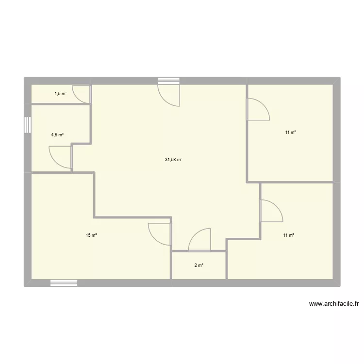 villa. Plan de 7  et 77 m²