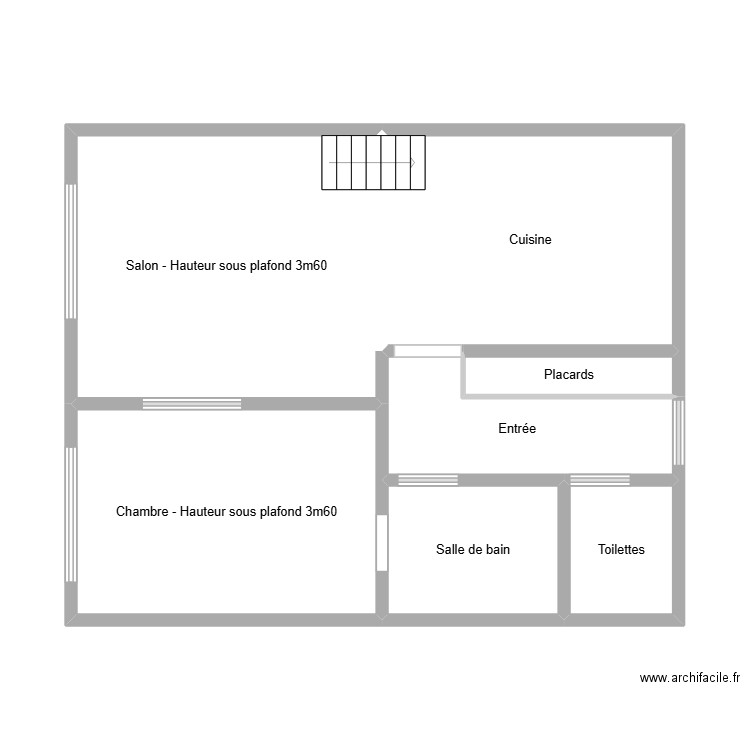 Paul Bert. Plan de 7 pièces et 53 m2