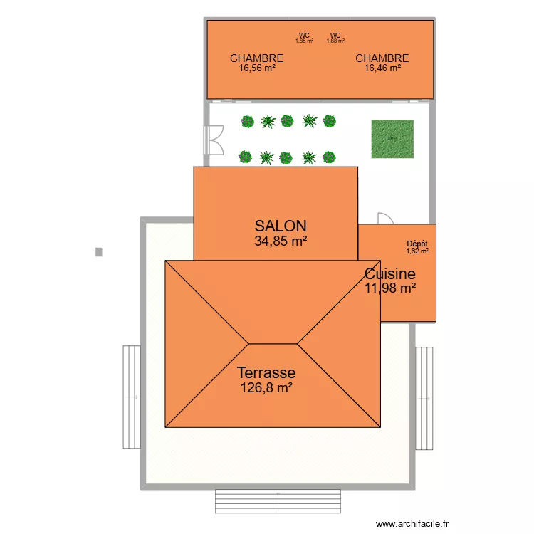 Kasansa. Plan de 8 pièces et 212 m² Kasansa. Plan de 8 pièces et 212 m²