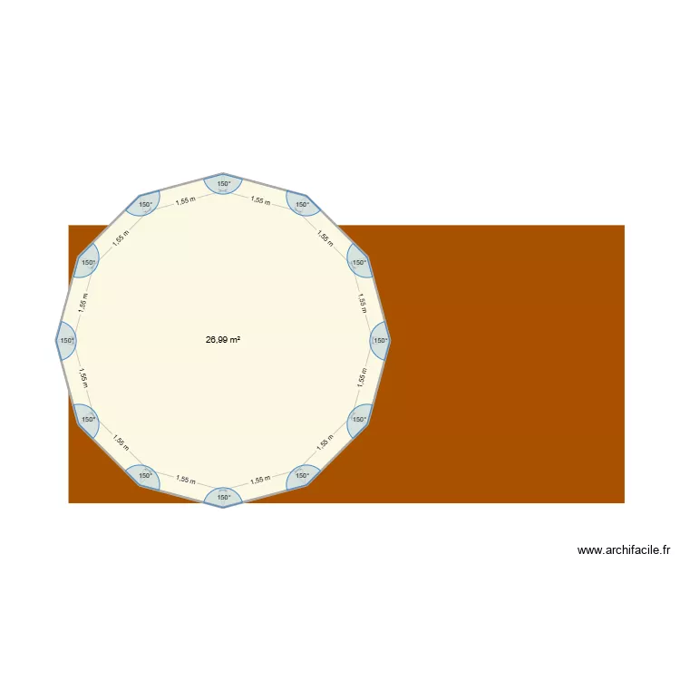 terrasse. Plan de 1 pièce et 27 m² terrasse. Plan de 1 pièce et 27 m²