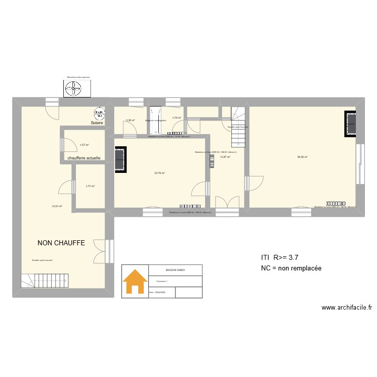 BISSON OMEX. Plan de 18 pièces et 283 m2