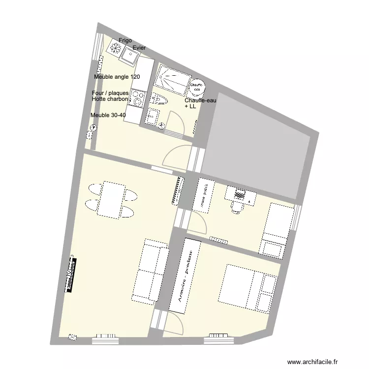 montel-2e-meubl&eacute;. Plan de 6  et 63 m²