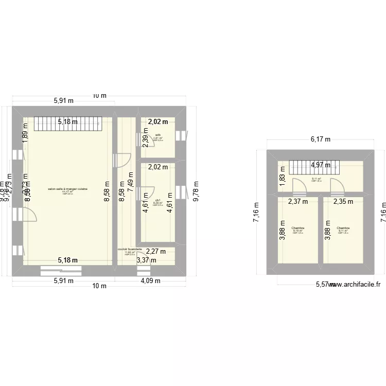 maison quelaine existant. Plan de 