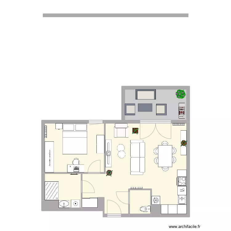 Appartement F2 lot 111 Les S&eacute;lestines &agrave; Colmar. Plan de 