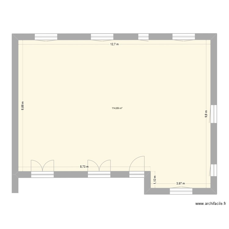 VERRIERES. Plan de 1 pièce et 115 m2