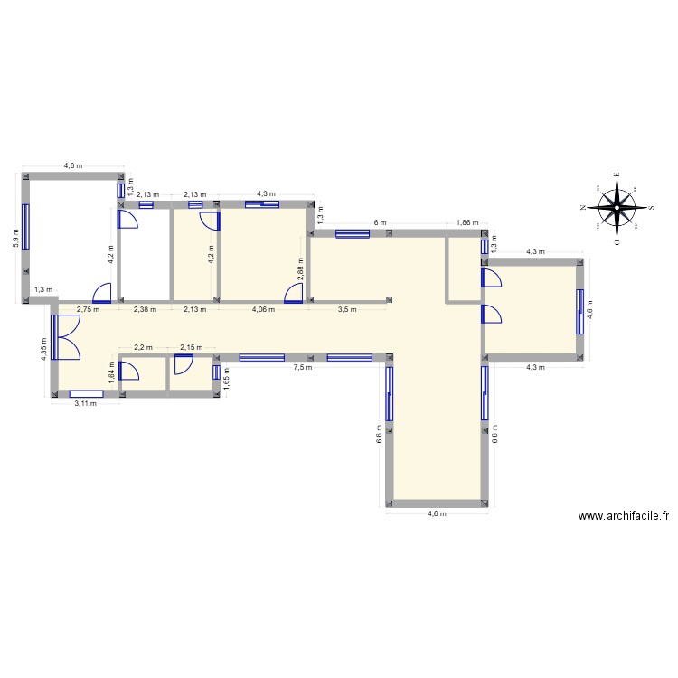 montagne. Plan de 3 pièces et 146 m2