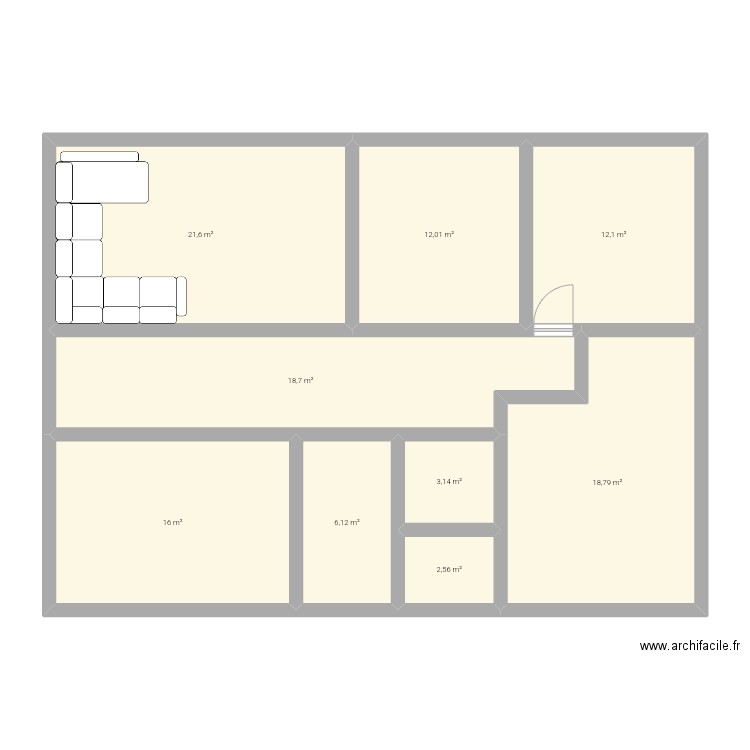 offi 1. Plan de 9 pièces et 111 m2
