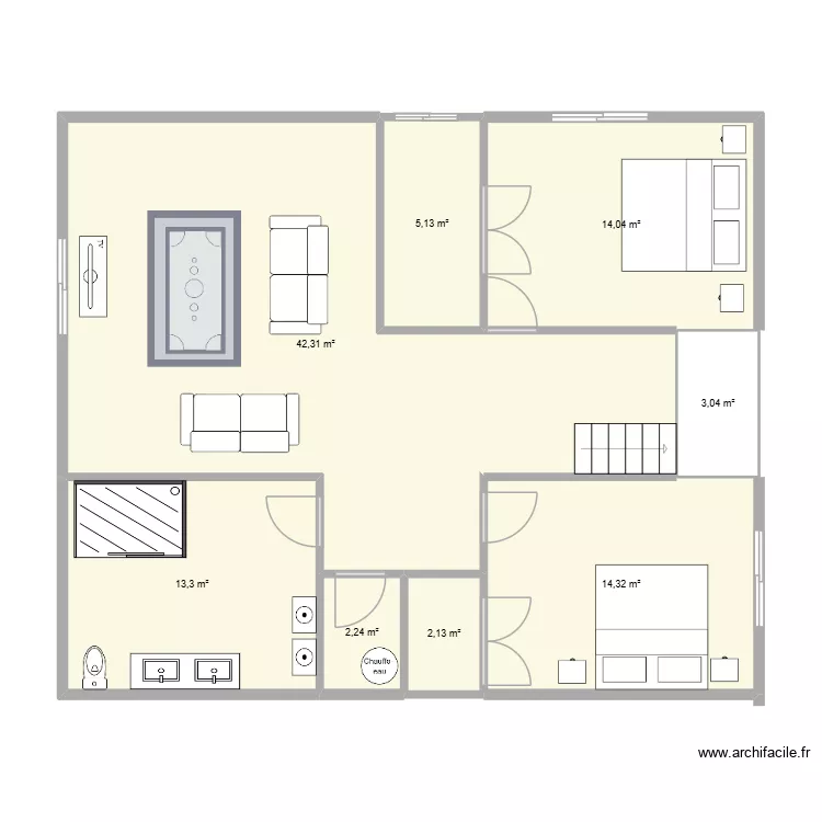 plan sous-sol. Plan de 8  et 97 m²