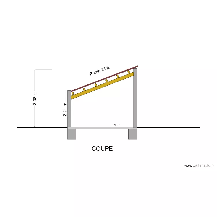 PLANS DE COUPE ABRI DE JARDIN. Plan de 