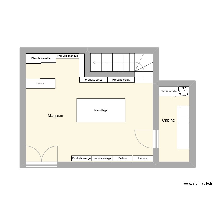 Yves rocher. Plan de 2 pièces et 31 m2