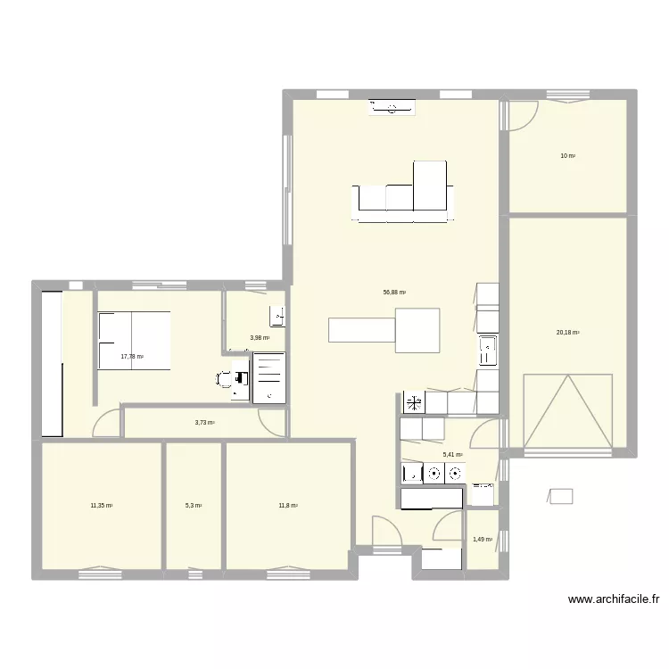 Maison cool2. Plan de 11  et 148 m²