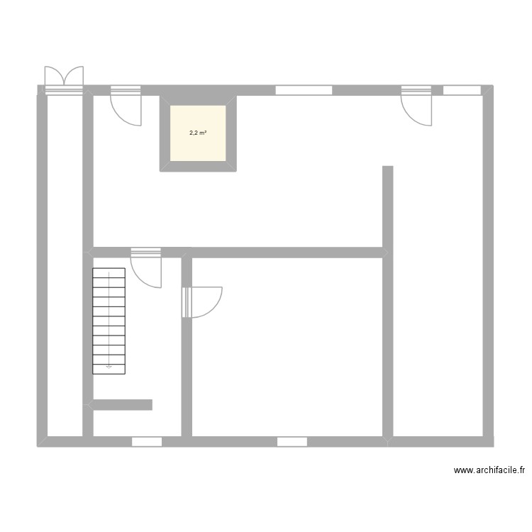 cave. Plan de 1 pièce et 2 m2