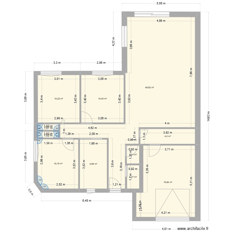 513n°2. Plan de 11 pièces et 115 m2