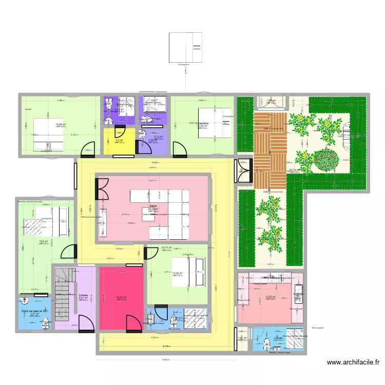 Alou S.N2. Plan de 20  et 250 m²