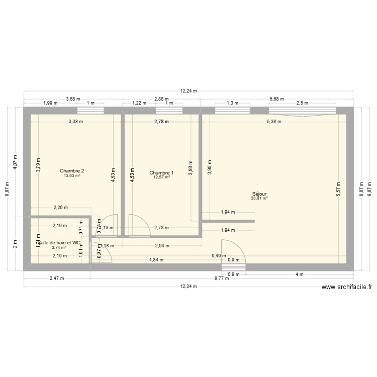 Lot 702. Plan de 4 pièces et 64 m2