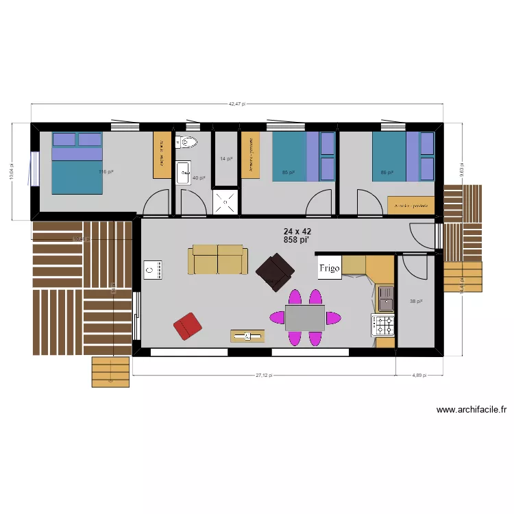 chalet 14. Plan de 