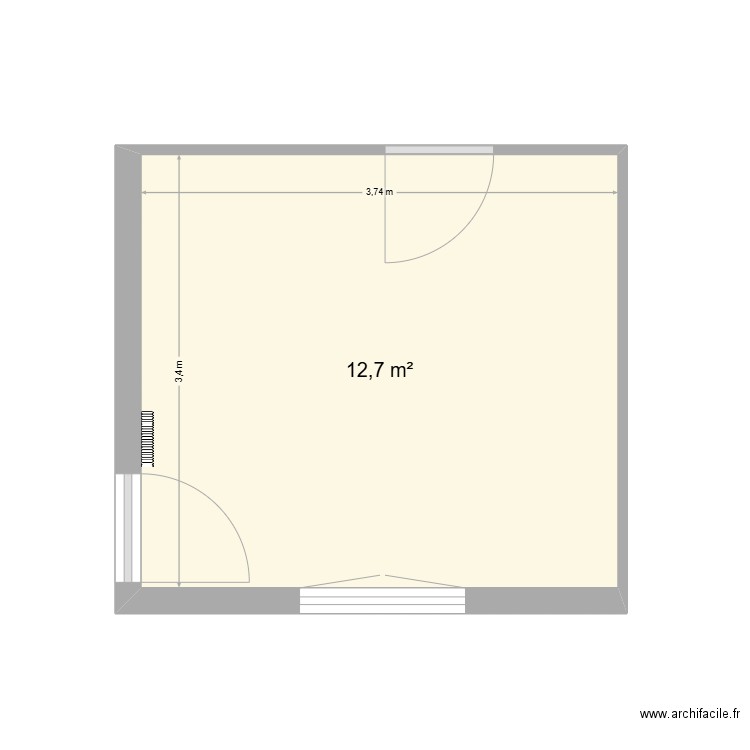 CUISINE 2 AIGUES. Plan de 1 pièce et 13 m2