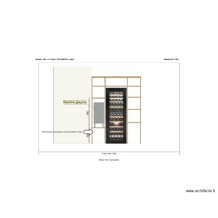 Elevation machine à glaçons. Plan de 0 pièce et 0 m2