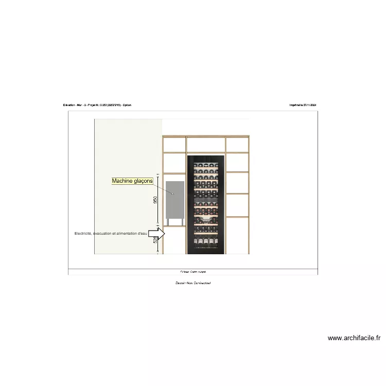 Elevation machine &agrave; gla&ccedil;ons. Plan de 