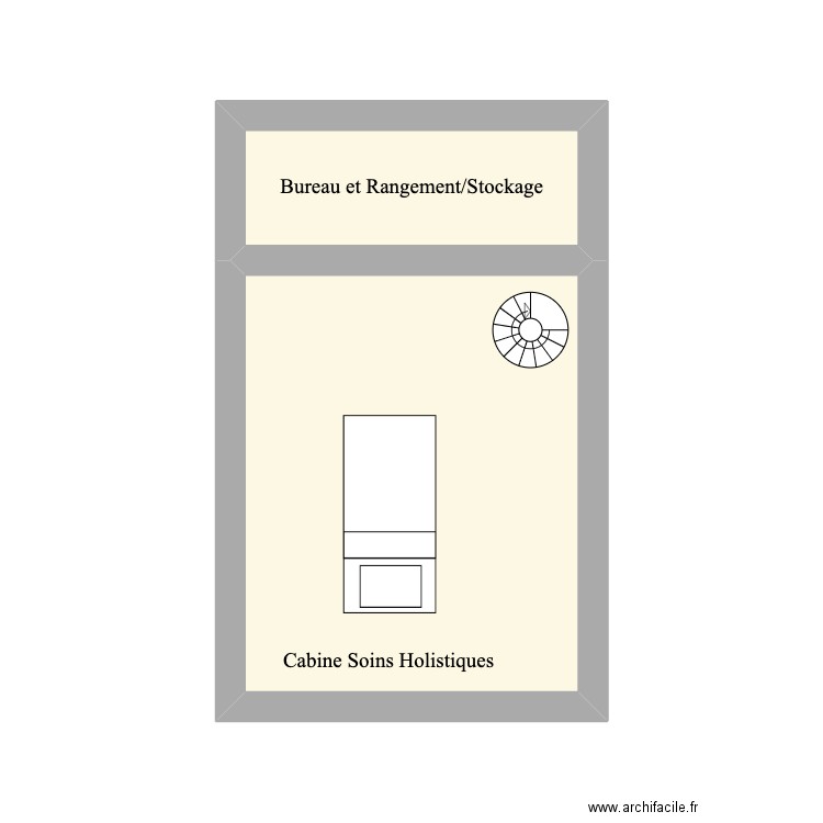 Soins holistiques. Plan de 2 pièces et 13 m2