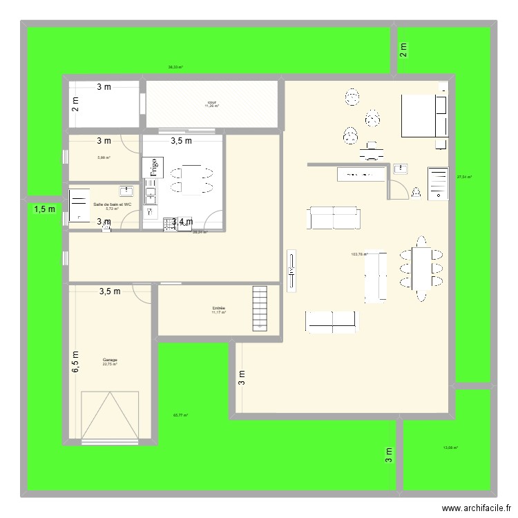 CAP. Plan de 14 pièces et 351 m2