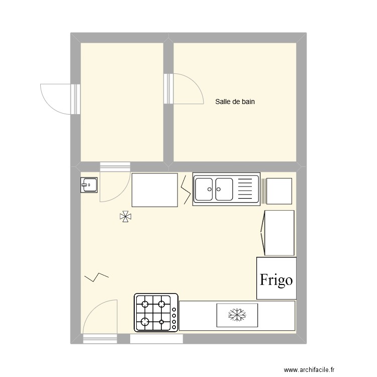 CecileBossiV1. Plan de 3 pièces et 42 m2