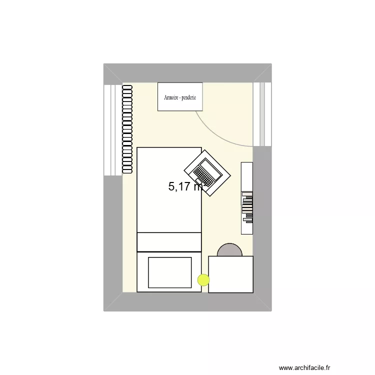 petit chb. Plan de 1  et 5 m²