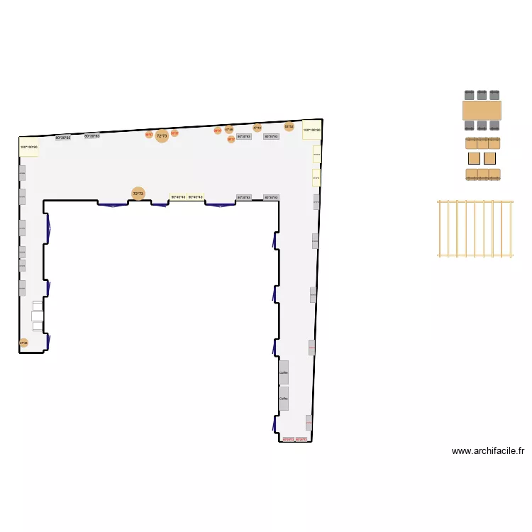 Clichy. Plan de 1 Pièce et 97 m²