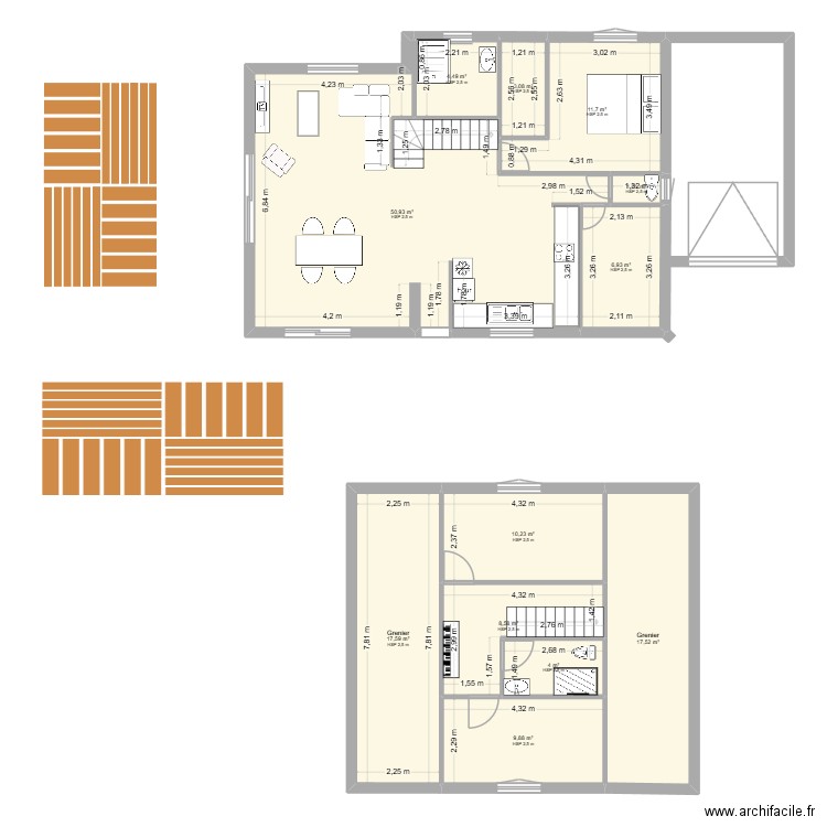 Plan maison Doussard 2. Plan de 12 pièces et 146 m2
