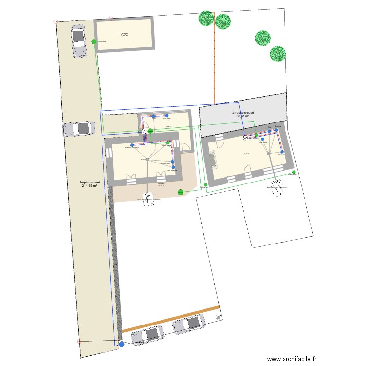 PLOUHINEC terrassier. Plan de 4 pièces et 120 m2
