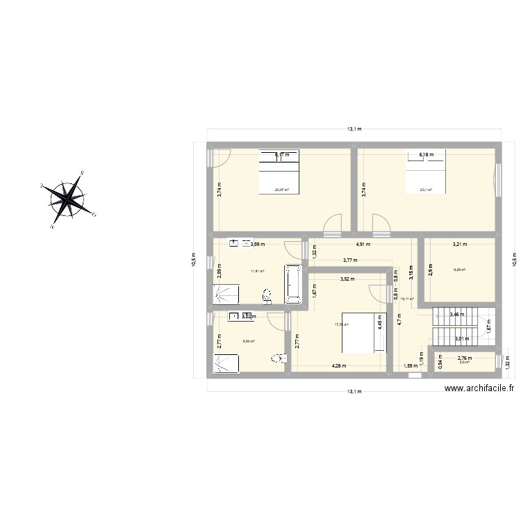 maison schlassguart 1 etage. Plan de 8 pièces et 115 m2
