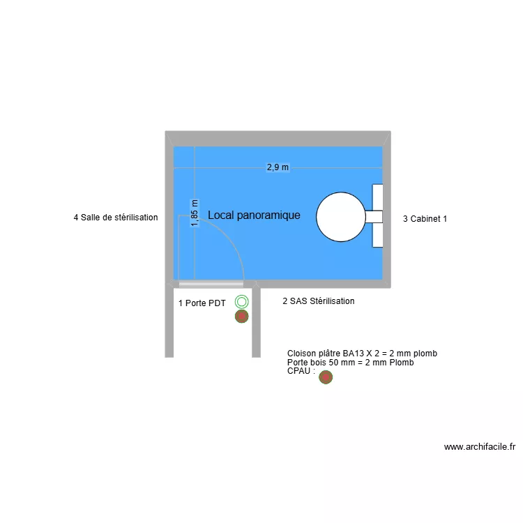61200 Local panoramique. Plan de 