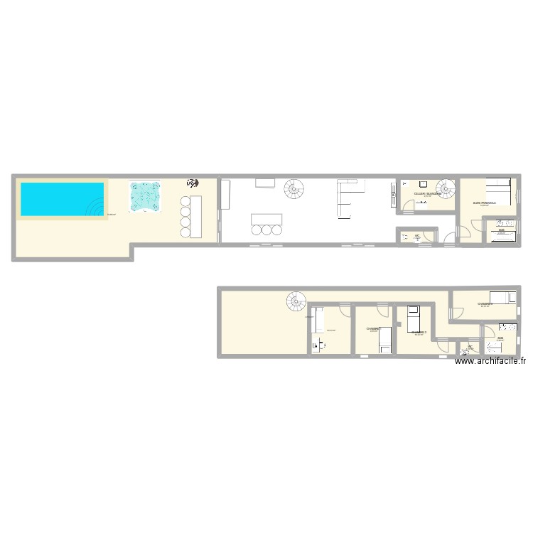 RDC PARDINE. Plan de 12 pièces et 197 m2