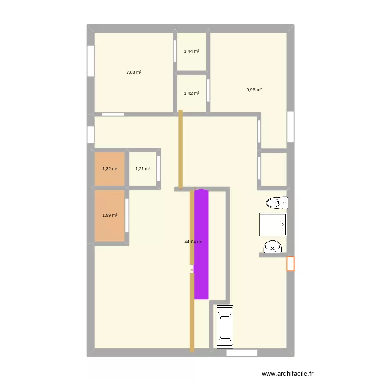 SS Actuel. Plan de 8 et 69 m² SS Actuel. Plan de 8 et 69 m²