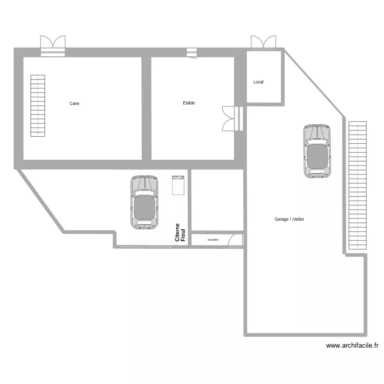 Maison_RdC_vide_2026_04_07. Plan de 1  et 71 m²