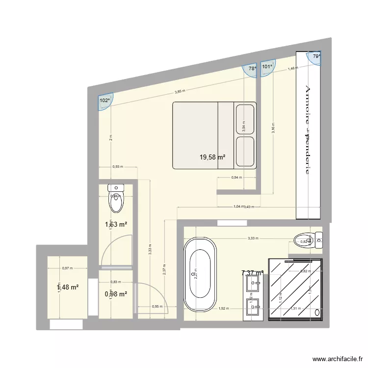 RDC CHAMBRE PARENTAL. Plan de 5 Pièces et 31 m² RDC CHAMBRE PARENTAL. Plan de 5 Pièces et 31 m²