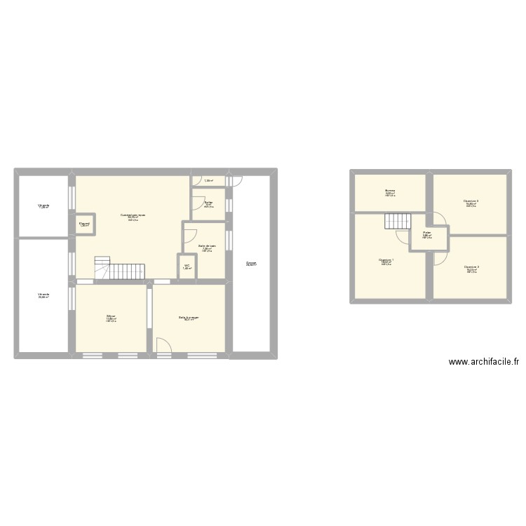 Lobez. Plan de 18 pièces et 213 m2