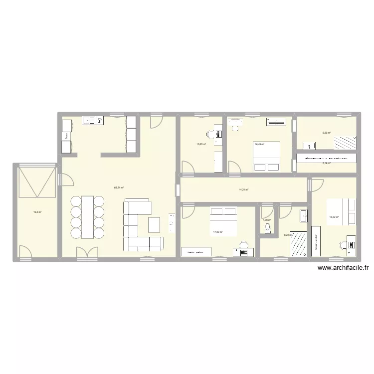 Mais&agrave;n V2. Plan de 11  et 184 m²