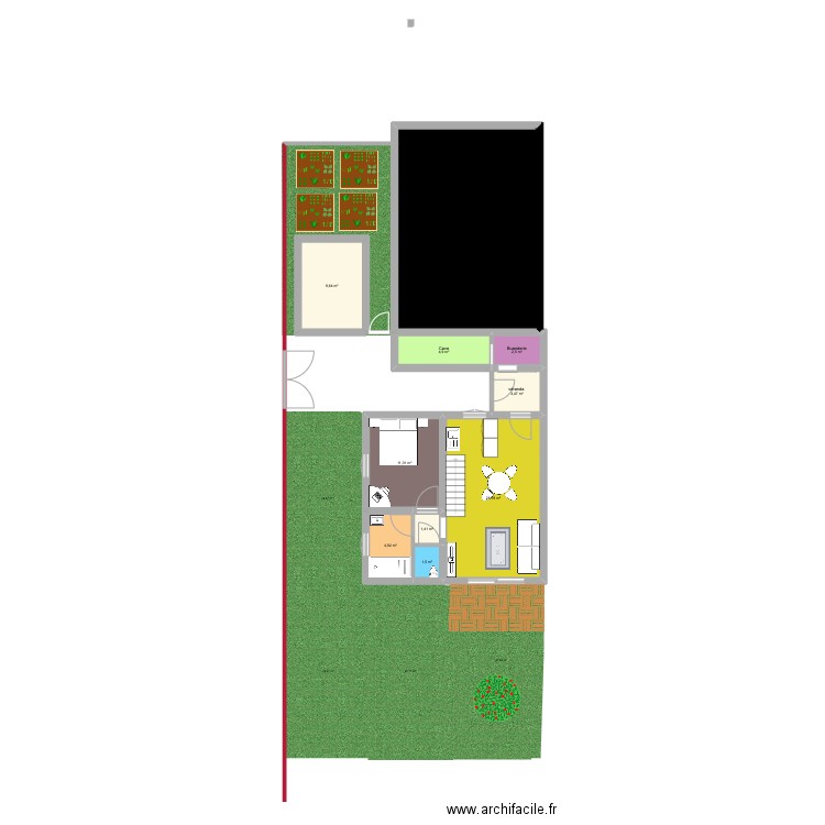 Courcimont. Plan de 10 pièces et 116 m2