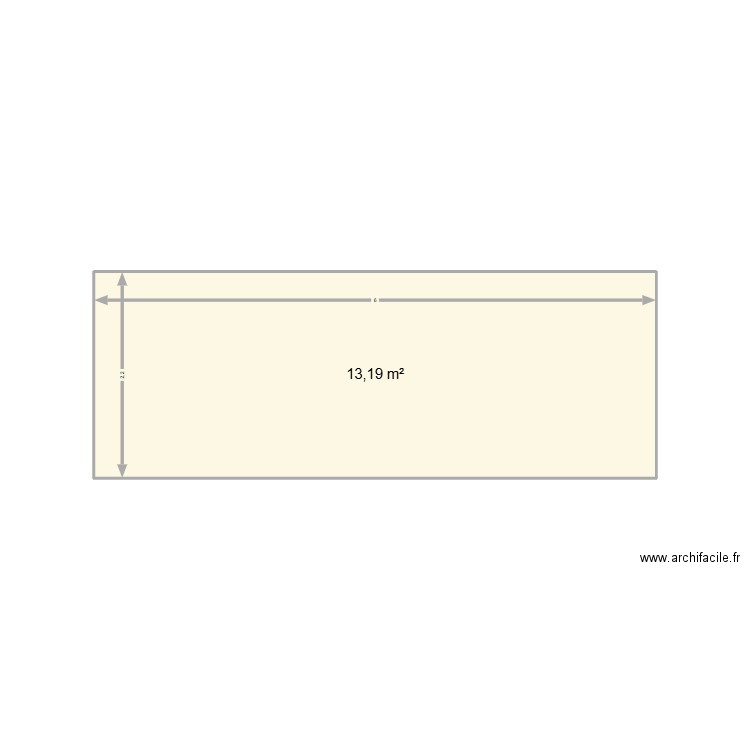 baugnet. Plan de 1 pièce et 13 m2