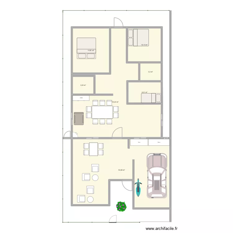 casa peravia4. Plan de 7 Pièces et 136 m²
