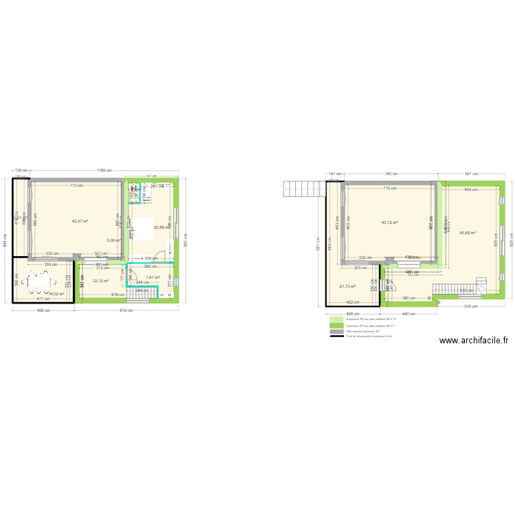 AUBERT Maxime. Plan de 11 pièces et 224 m2