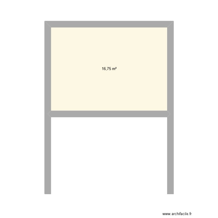 plan en coupe. Plan de 1 pièce et 17 m2