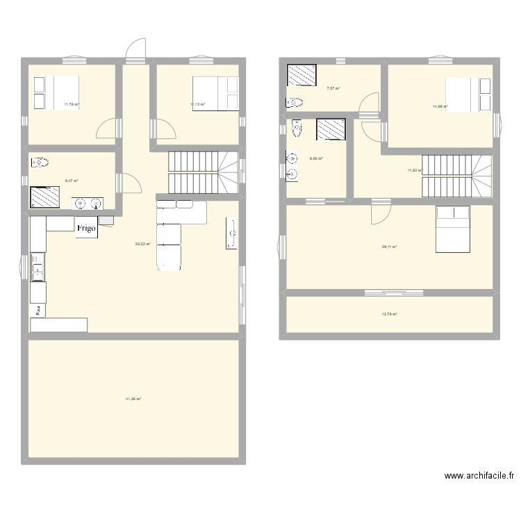 calo etage. Plan de 11 pièces et 213 m2
